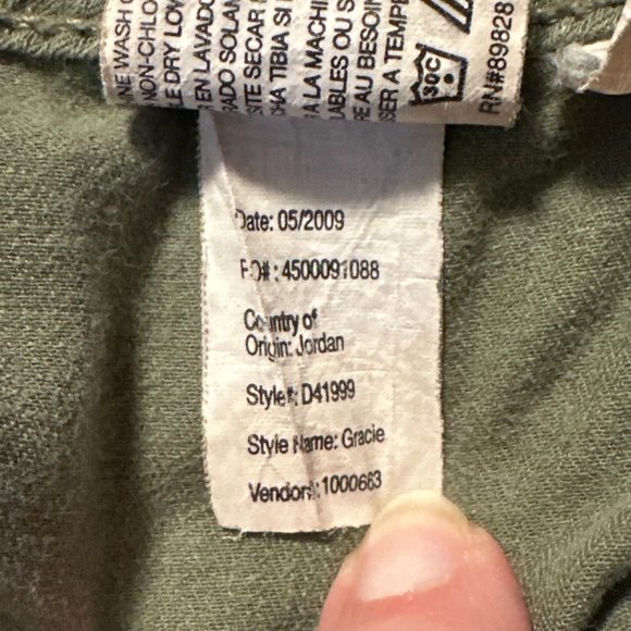 Gloria Vanderbilt Cargo Pants 10 Wide Leg Utility Hiking Army Olive Gorp - Picture 7 of 10